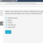 Dit is de admin pagina (onder gebruikers) om de 2 factor per gebruikersrol aan en uit te zetten